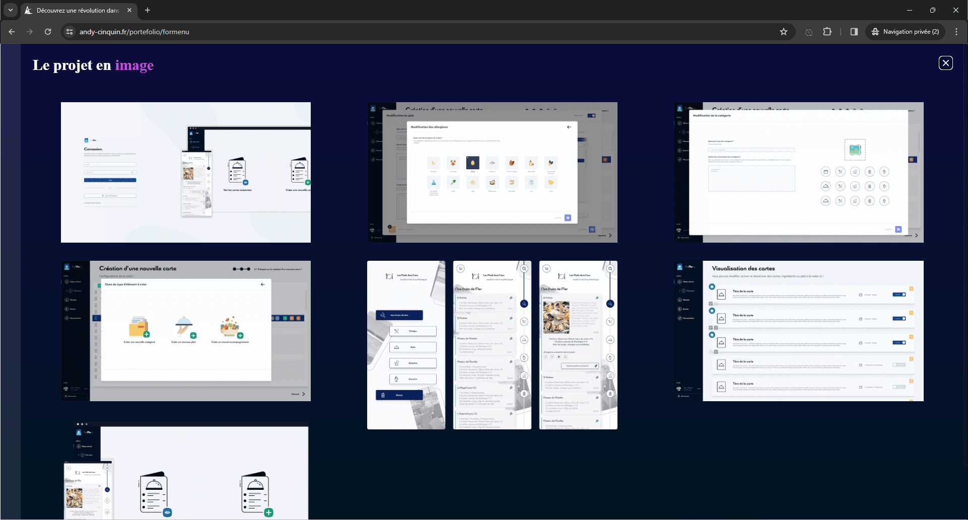 Multiple screenshots of a web application project related to task management displayed on a dark background.