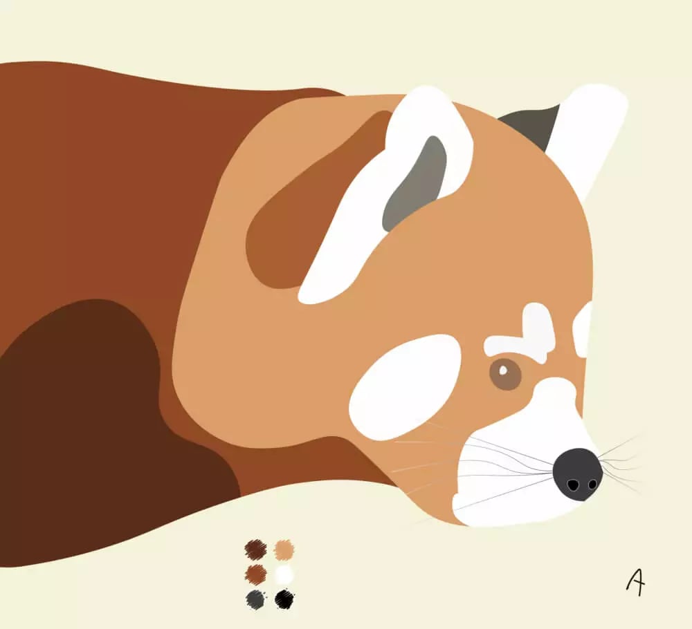 Cute red panda lying down with a serene expression