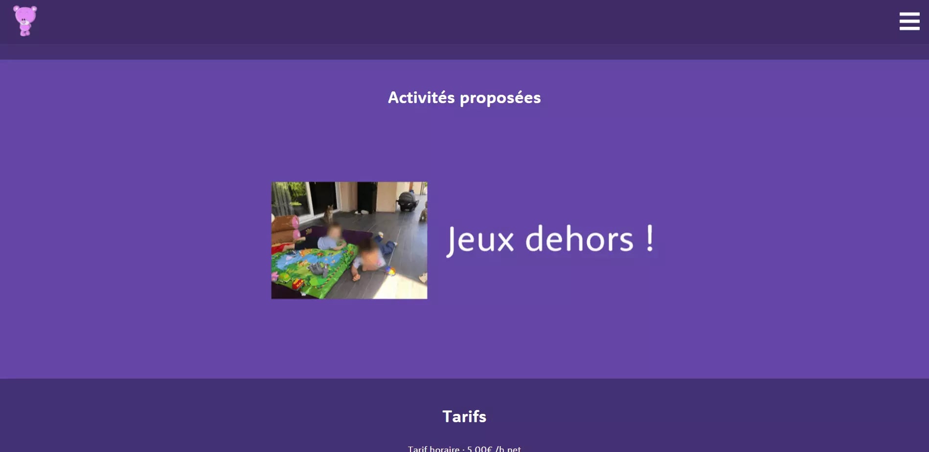Two children playing on a colorful play mat with toys nearby, outdoor games pricing information on webpage